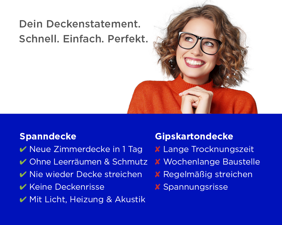 Vorteile von Spanndecken gegenüber Trockenbaudecken